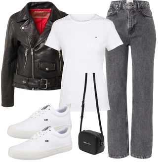 outfit mit Bela/Krem Platnena superga/Superge Nizka/Ozka superga/Superge brez vezalk/Poletne superge/Skate Obutev Tommy Jeans "Pomladanski Outfit"