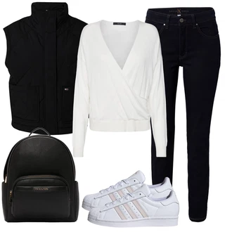 S pasom outfit mit Črna Usnjena Jakna MAC "Pomladanski Outfit"