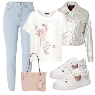 outfit mit Bela/Krem/Rjava Superga Superge z Bleščicami/Poletne superge/Superge Nizka/Superge Luknjasta/Teddy Superga/Ozka Superga/Usnjene superge Aldo "Pomladanski Outfit"