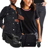 Velike velikosti Slouchy Kavbojke outfiti za dame image