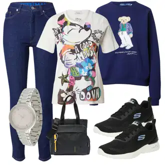 outfit mit Temno modra/Modra Ženske 7/8 Kavbojke/Capri Kavbojke/Odrezane Kavbojke/Kavbojke Visokega Pasu/Push up Kavbojke/Usnjena Jakna/Usnjene Čevlje/Termodžinsi/Moška Usnjena Jakna/Zimska jakna Hugo "Pomladanski Outfit"