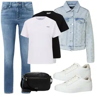 Til outfit mit Svetlo modra/Modra Denim Jakna/Kratka Denim Jakna/Vintage Jakna/Kratka Jakna karl lagerfeld "Pomladanski Outfit"