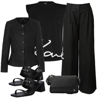 Dolga outfit mit Črna/Rdeča/Zelena Srajca & majica velike velikosti/Bluza velika velikost/Tunika karl lagerfeld "Pomladanski Outfit"