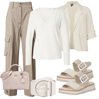 outfit mit Khaki/Rjava Tesarska hlača/Paperbag Hlača/Hlače Za Prosti Čas/Cargo Hlače/Hlače z Visokim Pasom/Hlače iz muslina DAY BIRGER ET MIKKELSEN "Pomladanski Outfit"