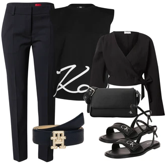 Dolga outfit mit Črna/Rdeča/Zelena Srajca & majica velike velikosti/Bluza velika velikost/Tunika karl lagerfeld "Pomladanski Outfit"