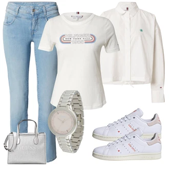 outfit mit Roza Zapestna ura/Verižna ura Boss "Pomladanski Outfit"