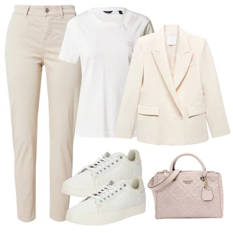 outfit mit Bela/Krem Bluza velika velikost GANT "Pomladanski Outfit"