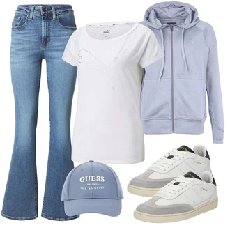 Moher outfit mit Modra/Siva/Svetlo modra Klobuček/Pokrivalo Guess "Pomladanski Outfit"