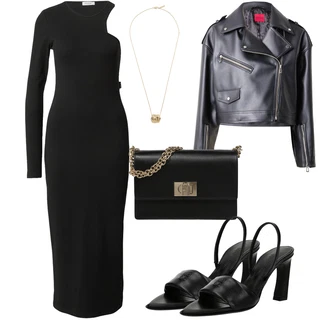 outfit mit Obleka z eno ramo/Asimetrična Obleka/Dolga pletena obleka Replay "Pomladanski Outfit"