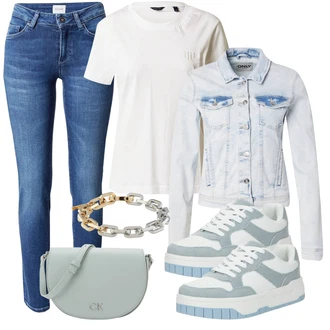 outfit mit Srebrna/Zlati/Bela/Bež/Siva Zapestnica Calvin Klein "Pomladanski Outfit"