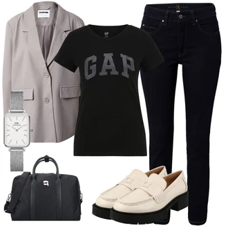 outfit mit Črna/Siva/Rdeča/Temno modra Potovalna torba/Men's Bags/Športni nahrbtnik/Vrečka za prenašanje/Ročna prtljaga/Torba za telovadnico karl lagerfeld "Pomladanski Outfit"