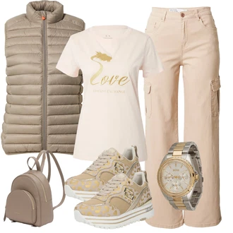 outfit mit Bež Superga Plato-Sneaker/Superge Nizka/Superge Luknjasta Liu Jo "Pomladanski Outfit"