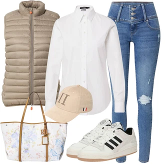 Moher outfit mit Bež/Khaki/Rjava Pokrivalo/Klobuček Vojaška kapa Les Deux "Pomladanski Outfit"