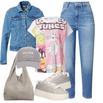 outfit mit Siva/Temno siva/Svetlo siva Pokrivalo/Klobuček Guess "Pomladanski Outfit"
