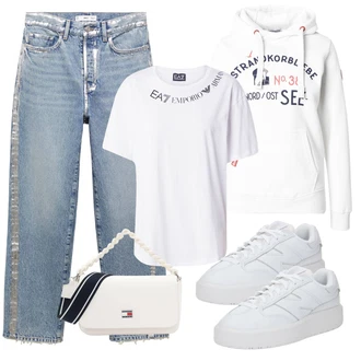 Izrez na hrbtu outfit mit Modra/Svetlo modra Mango "Pomladanski Outfit"