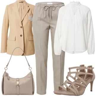 Bombaž outfit mit Pastelne barve Bluza brez železa/Bluza z gumbom "Pomladanski Outfit"