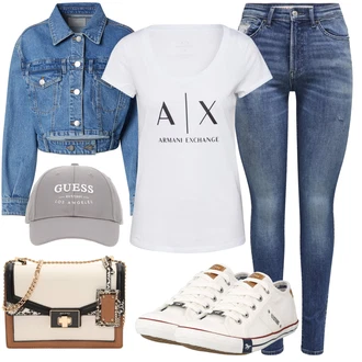 outfit mit Siva/Temno siva/Svetlo siva Pokrivalo/Klobuček Guess "Pomladanski Outfit"