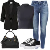 Črna Guess Superga outfiti za dame image