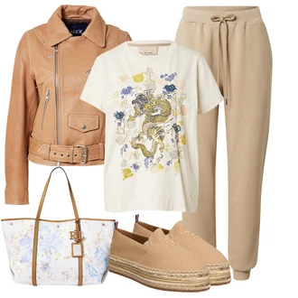outfit mit Bež/Rjava Mula espadrila/Plata Espadrila Tommy Hilfiger "Pomladanski Outfit"