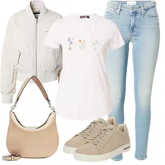 outfit mit Teddy superga/Superge z ježkom/Superge z Bleščicami Birkenstock "Pomladanski Outfit"