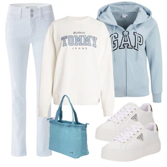 outfit mit Teddy Superga/Superge z ježkom/Superge z Bleščicami Guess "Pomladanski Outfit"