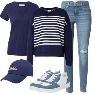 outfit mit Modra/Temno modra/Svetlo modra Klobuček Kapa/Pokrivalo Ellesse "Pomladanski Outfit"