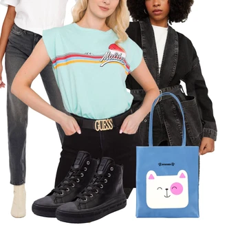 outfit mit Turkizna/Svetlo modra/Svetlo zelena/Zelena Priložnostni Vrh/Casual Majica/Lepa Majica/Grafična majica/Pletena majica/Majica za mišice/party Majica/Tiskana majica/Majica Vrh/Majica s kratkimi rokavi/Kratka majica/Prugasta majica fancy "Pomladanski Outfit"