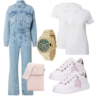 outfit mit Zlati/Zelena/Rjava/Bež Verižna ura/Pametna ura/Zapestna ura/Baterija za uro/Orodje za uro Boss "Pomladanski Outfit"