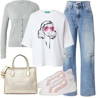 outfit mit 3/4 majica United Colors of Benetton "Pomladanski Outfit"
