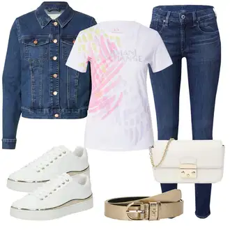 Til outfit mit Svetlo modra/Modra/Temno modra Denim Jakna/Vintage Jakna/Kratka Denim Jakna JdY "Pomladanski Outfit"