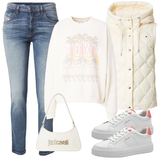 outfit mit Bela/Krem/Rumena ROXY "Pomladanski Outfit"