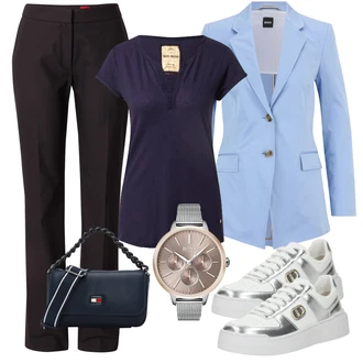 outfit mit Temno Rjava/Črna/Temno rdeča/Rjava/Khaki Hlača velika velikost "Pomladanski Outfit"
