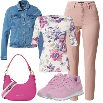 Matirka neveste outfit mit Roza/Rjava/Rdeča Tunika/Bluza Velika velikost Polo Ralph Lauren "Pomladanski Outfit"