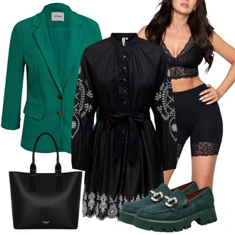 outfit mit Bluza Obleka/Srajčna Obleka/Baročna Obleka/Zimska Obleka z dolgimi rokavi/Smock obleka/Obleka s Pasom/Tunika obleka Only "Poslovna oblačila"