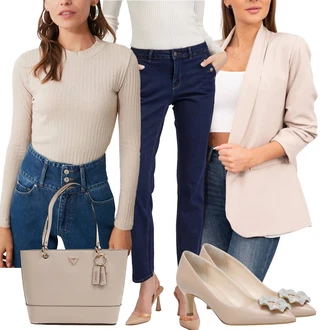outfit mit Majica z ovratnikom/Pletena majica/Pleteni vrh/Kratki top/Klasična Dolžina Trendyol "Poslovna oblačila"