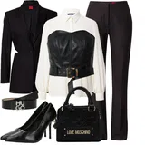 Črna Mokrega videza Obleke velikih velikosti outfiti za dame image