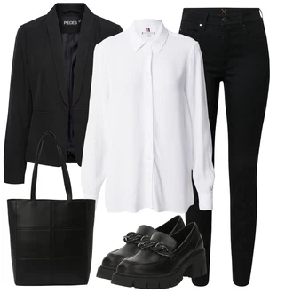 S pasom outfit mit Črna Usnjena Jakna MAC "Poslovna oblačila"