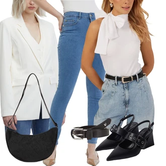 outfit mit Črna Čevelj S Paščkom/Čevelj s trakom/T-steg črpalka/Veganski čevelj/Slingback Črpalka capone outfitters "Poslovna oblačila"