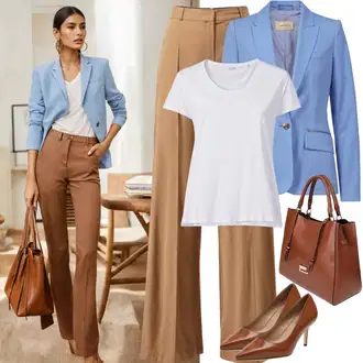 Outfit sa Smeđa/Bež Elegantna Cipela/Udobna pumpa/kožena cipela/Salonka & Visoki Pet/Pumpica S Visokim Prednjim Dijelom/Vintage Pumpa/Salonka Na Visoku Petu Aldo "Retro Poslovni Izgled"