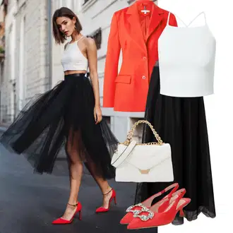 Dlouhé Outfit s Červená/Oranžová Kožená bunda/Blejzrové Bund/Pletený Sako/Kožená Pánská Bund/Kožená bunda pro muže/Blůzové Sako/Teplákový blejzr/Elegantní Sako/Bavlněný Sako/Neformální Sako Tommy Hilfiger "Stylová kombinace na jaro"