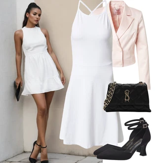 Outfit s Bílá/Krémová Sportovní Šaty About You "Překrásné jarní outfity"