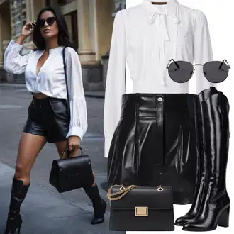Prevelik outfit mit Siva/Črna/Temno siva/Rjava Majica Chino Kratke hlače/Kratke hlače Musselin/Kratka Hlača/Bermuda/Baggy Kratke hlače/Kratke hlače z visokim pasom/Cargo Kratke hlače/Paperbag-Kratke hlače samsoe samsoe "Seksualni Fasching Kostum"Look: Lak, Egirl, Unisex, Pametno priložnostno, Prevelik, Oven, Univerzitetni, Modernen, Francoski, Pisarna