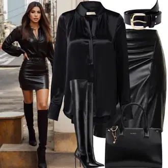 Outfity pro práci S křivkami s Černá/Šedá/Tmavě šedá Halenka Móda Pro Plnoštíhlou/Tričko & Top Móda Pro Plnoštíhlé/Tunika Only "Sexy kancelářský outfit"