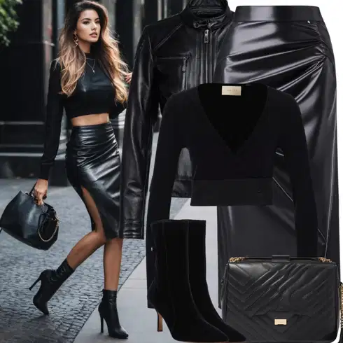 Kombinace Nový Rok Černá/Bílá Sukně do Délky Lýtka/Koktejlová Sukně/Sukně z umělé kůže/Sukně S Délkou Ke Kolenům/Kožená Sukně/Midi Sukně/Moderní Sukně/Tužková sukně/Vázací Sukně river island petiteLook: Bar, 30. narozeniny, 40. narozeniny, Koncert, Firemní večírek, Nový Rok, Zvláštní příležitosti, Divadlo, Matriční úřad, Narozeniny