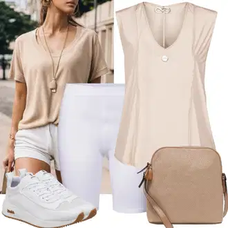 Outfity pro volný čas s Červená/Oranžová/Béžová Push-up tankini/Vintage plavky/Tankiny set/Souprava/Ohlávkou/Tankiny bandeau/Tankiny vrchní díl SUNSEEKER "Skvělý outfit s cyklistickými kraťasy a tankinou"