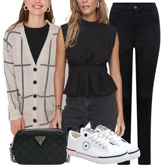 outfit mit Črna Top za plažo/party Majica/Klasična Dolžina/Moški čevlji/Majica brez rokavov/Kratka majica/Zgornji del bluze/Majica Vrh/Priložnostni Vrh Trendyol "Sodobni Pomladni putfit-"