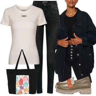 outfit mit Nakupovalka/Nakupovalna torba/Bombažna vrečka/Vrečka iz blaga/Plažna torba art of polo "Sodobni Pomladni putfit"