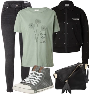 outfit mit Temno siva/Siva/Svetlo siva/Črna Ozke Kavbojke/Usnjene Čevlje/Moška Usnjena Jakna/Usnjena Jakna/Termodžinsi/Motoristične Kavbojke/Kavbojke Visokega Pasu/Zimska jakna/Ženske 7/8 Kavbojke/Push up Kavbojke VERO MODA "Sodobni Pomladni putfit"