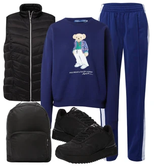 Gost na poroki outfit mit Modra/Temno modra Hlače Hlača za Tek/Hlača z Razporkom/Žametna Hlača/Perja Hlača/Športno eleganten hlačni kostim/Trening Hlača/Svilenkasta Hlača/Športne Hlače/Hlača iz Blaga/Jersey Hlača/Moderni hlačni kostim Adidas Originals "Sodobni Pomladni putfit"