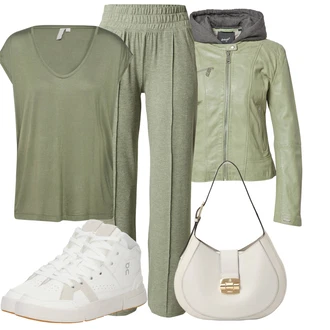 outfit mit Temno zelena/Zelena/Svetlo zelena Moški čevlji/Grafična majica/Majica brez rokavov/Kratka majica/Majica Vrh/Majica za mišice/Dolga majica/Klasična Dolžina Pieces "Sodobni Pomladni putfit"